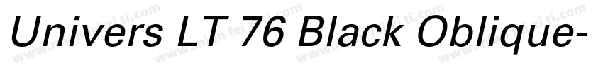 Univers LT 76 Black Oblique字体转换